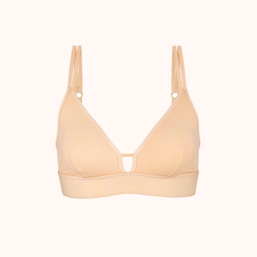 Lively Busty Stripe Mesh Bralette